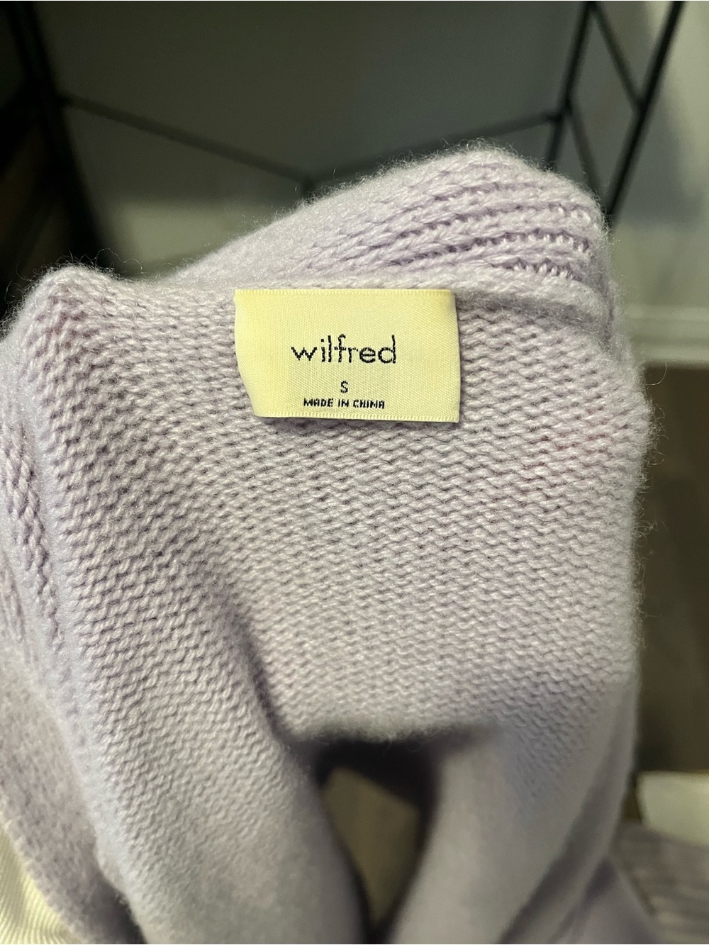 Aritzia Lavender Striped Button-Up Blouse with Matching Lilac Cardigan - Picture 6 of 8